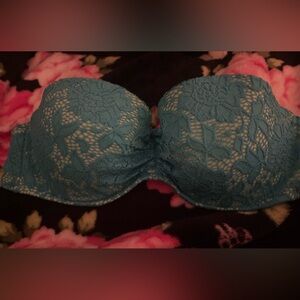 Victoria's Secret 34D Strapless Turquoise lace bikini top